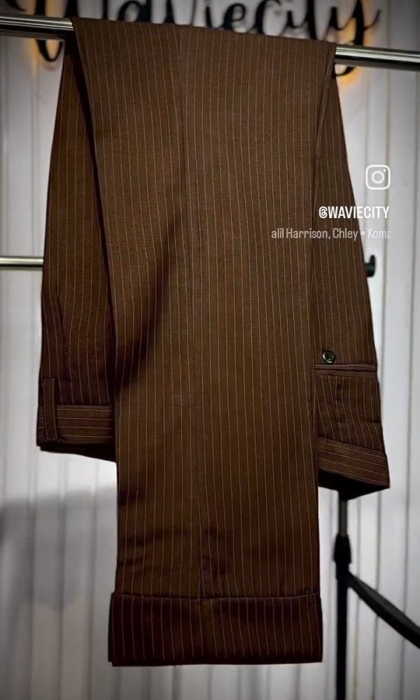 Brown Trousers with White Stripes - Image 3