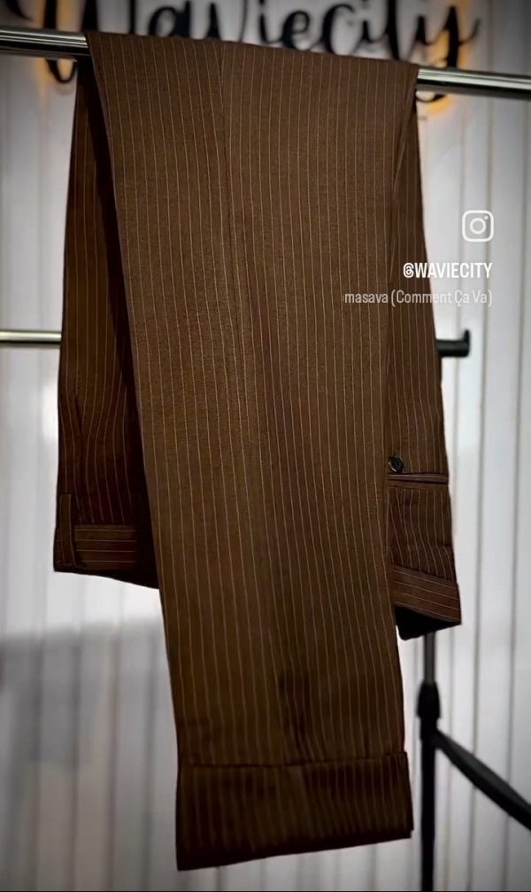 Brown Trousers with White Stripes - Image 2